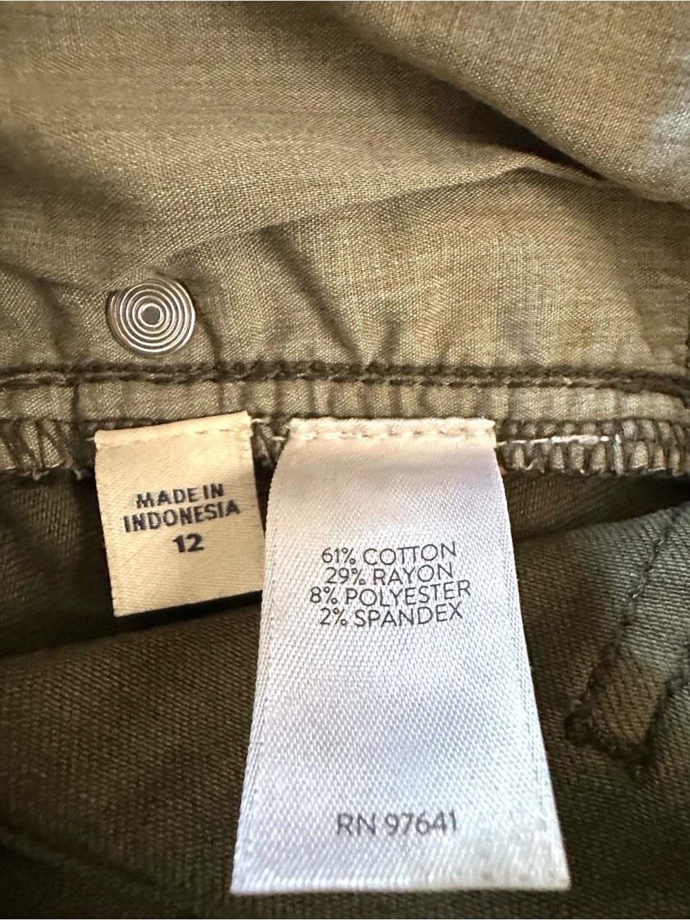 J.Jill Boyfriend Straight Leg Ankle Jeans Olive Green Size 12R - Picture 6 of 9